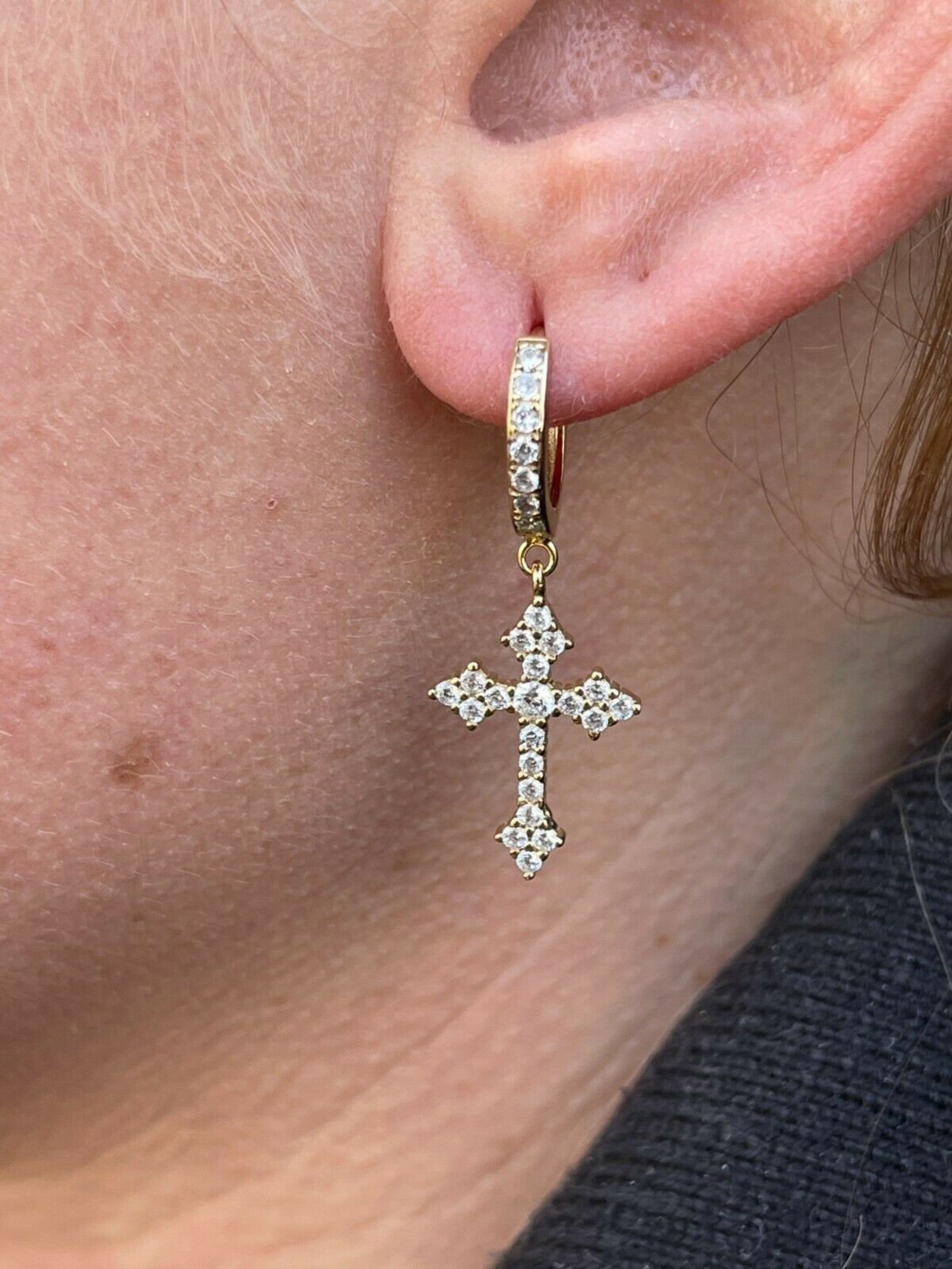 Silver Christ Jesus Earring