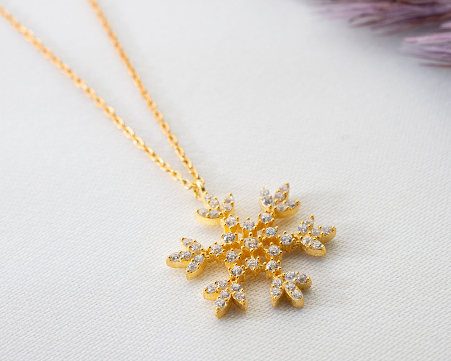 Silver Snowflake Necklace for Women