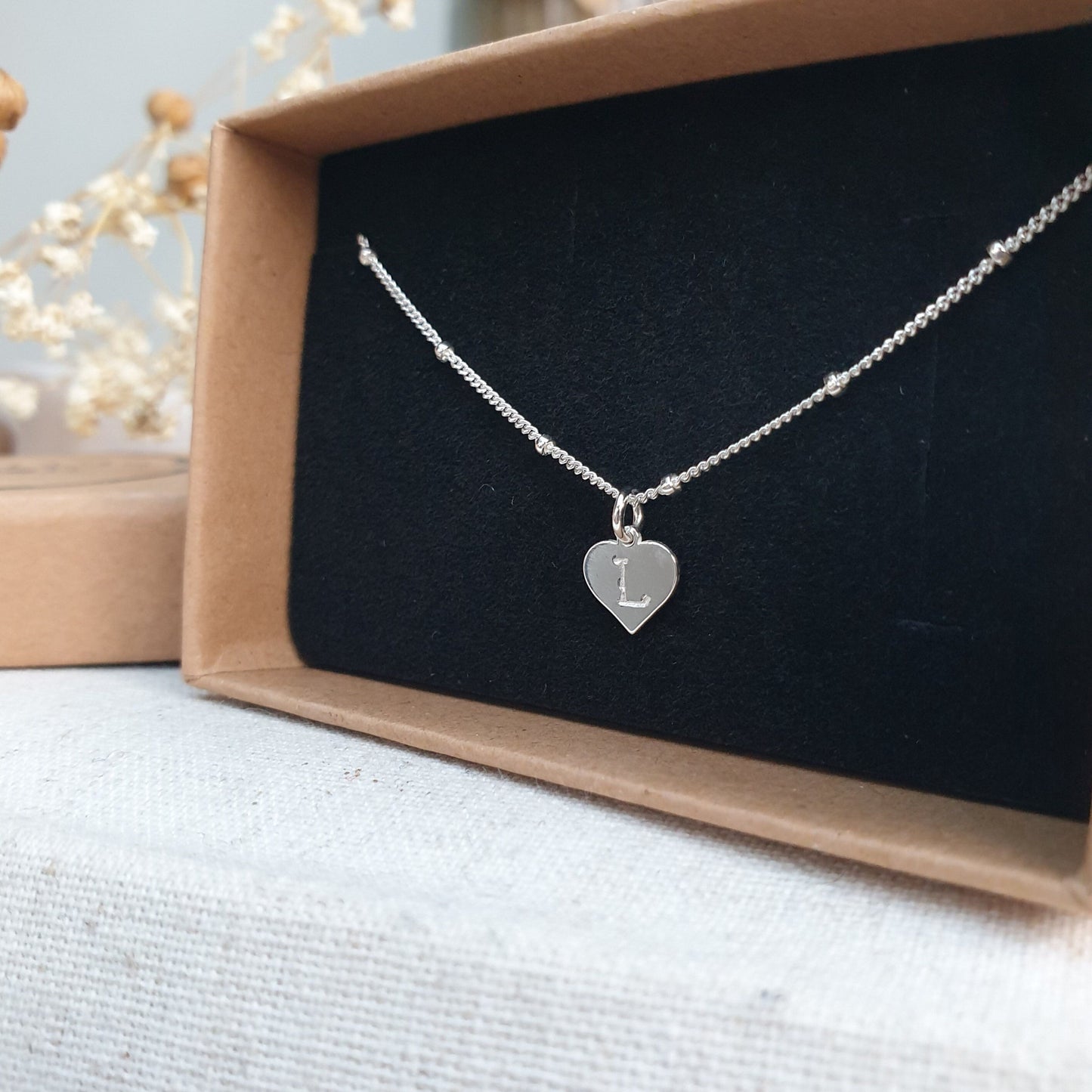 Sterling Silver Heart Initial Necklace