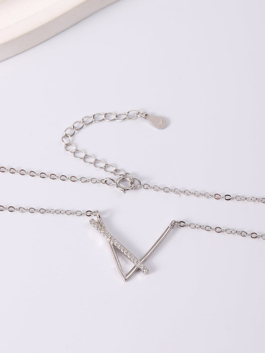 Sterling Silver V Shaped Necklace