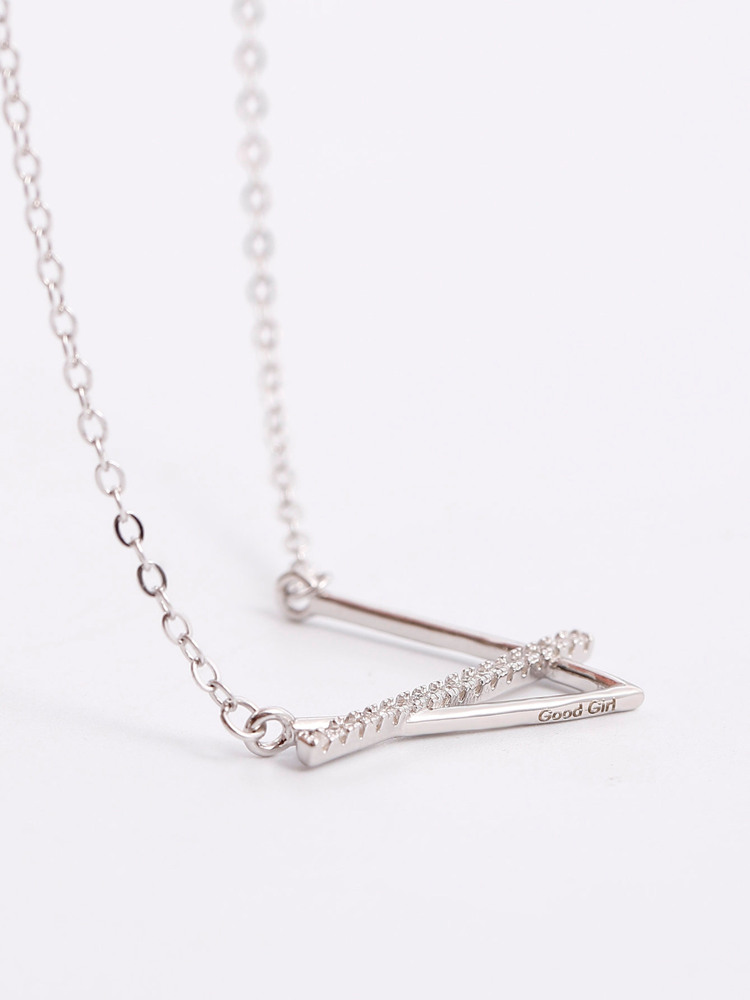 Sterling Silver V Shaped Necklace