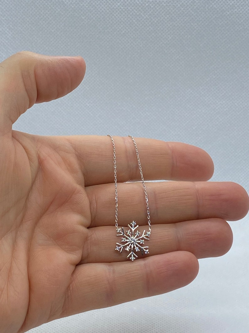 Silver Snowflake Necklace for Women