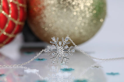 Silver Snowflake Necklace for Women