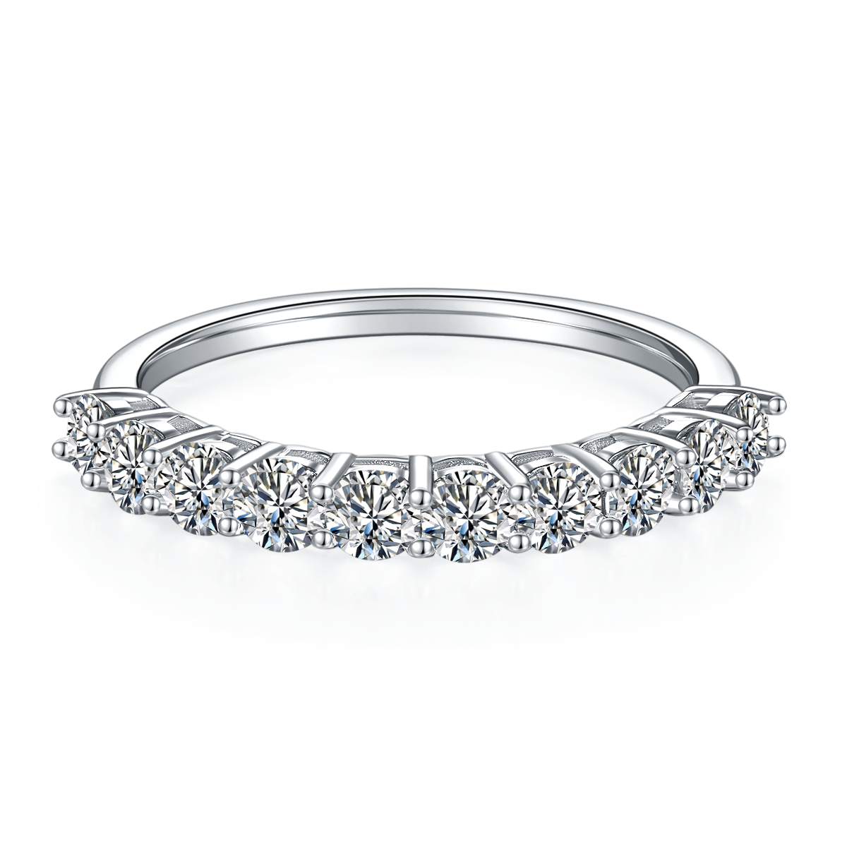 925 Sterling  Silver Round Eternity Band 1