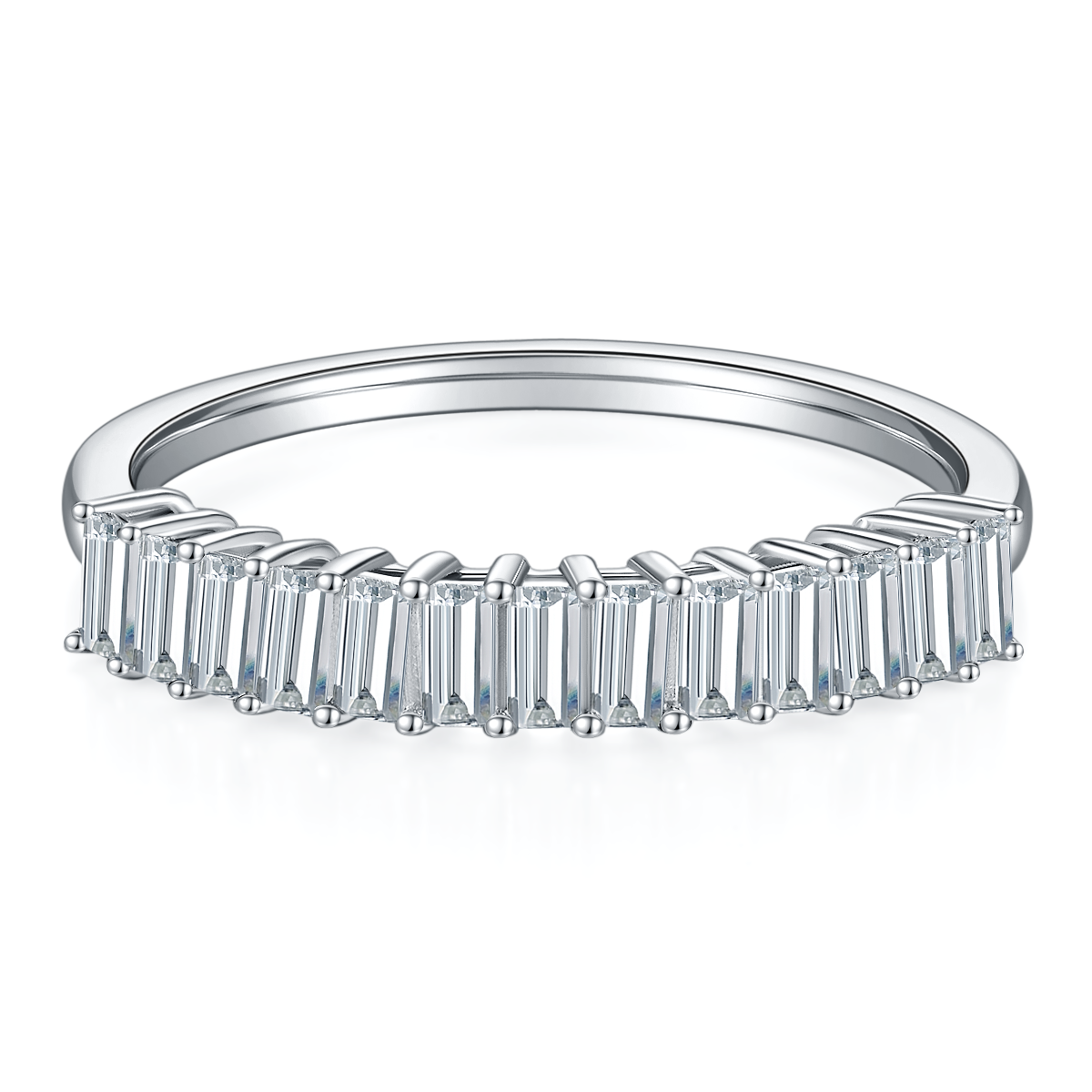 925 Sterling Silve Beguette Eternity Band 1