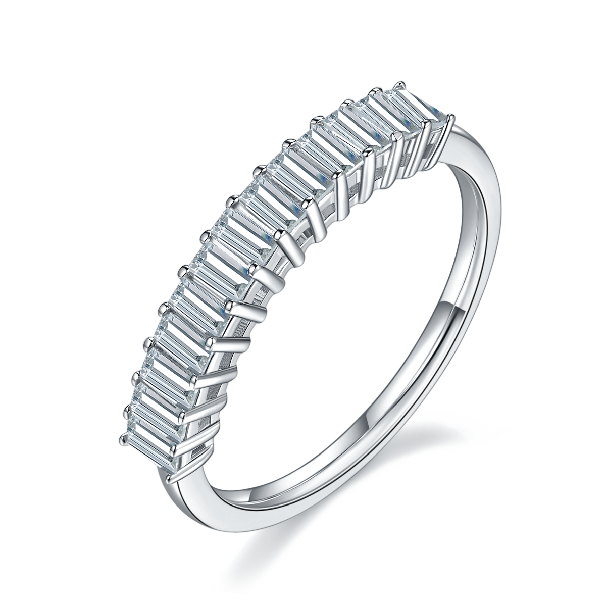 925 Sterling Silve Beguette Eternity Band 2