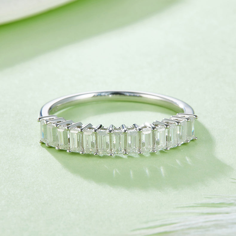 925 Sterling Silve Beguette Eternity Band 5