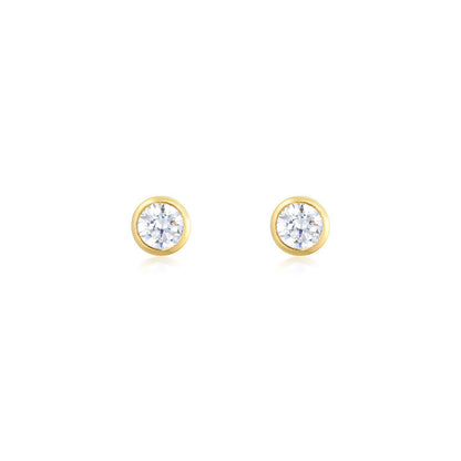 925 Sterling Silver Myla Round Cut Cubic Zirconia Earrings 1