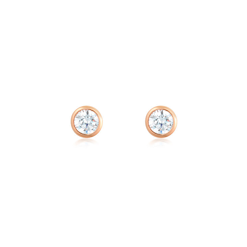 925 Sterling Silver Myla Round Cut Cubic Zirconia Earrings 1