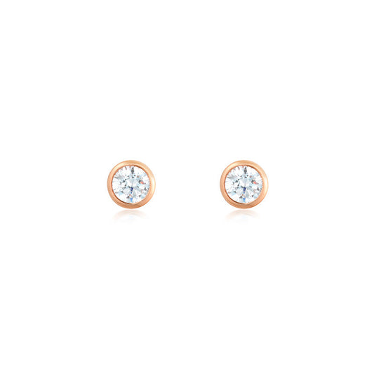 925 Sterling Silver Myla Round Cut Cubic Zirconia Earrings 1