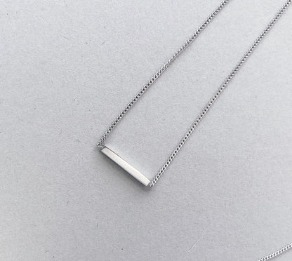 925 Sterling Silver Rod Mini Necklace Silver 3