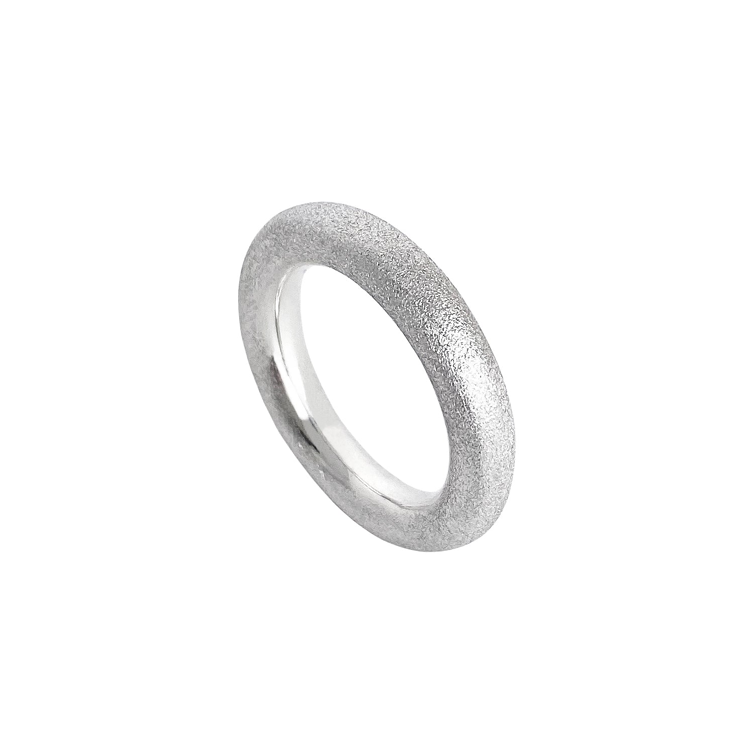 925 Sterling Silver Ring 4 mm, Rrosted 1