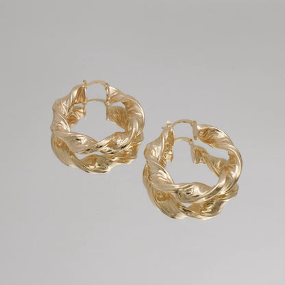 925 Sterling Silver Sofia Thick Twisted Hoops 2